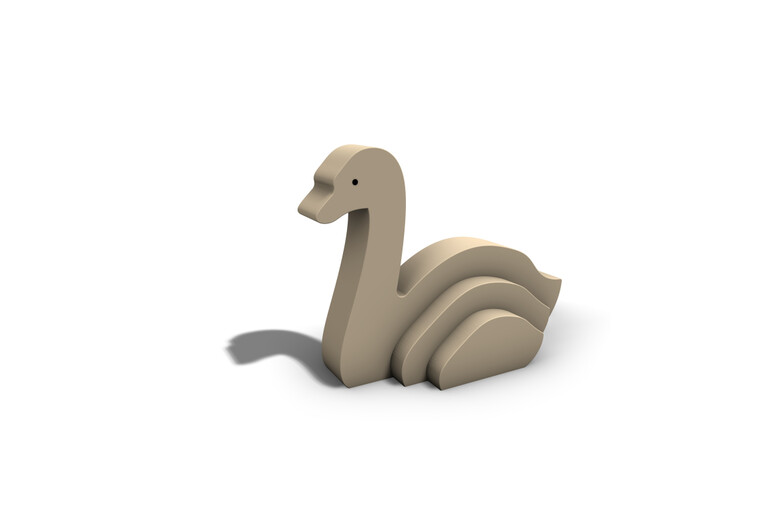 3D rendering af Lekeskulptur - svane
