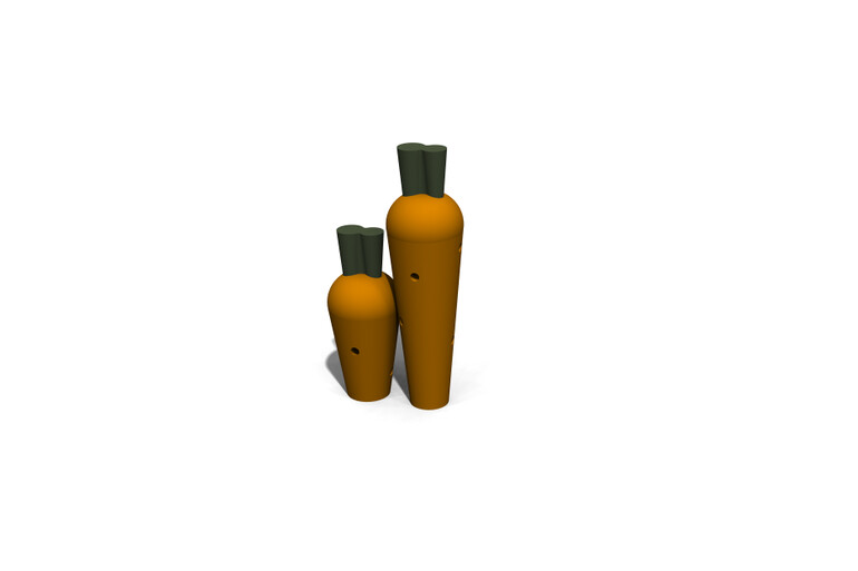 3D rendering af Sandkasse - gulrøtter