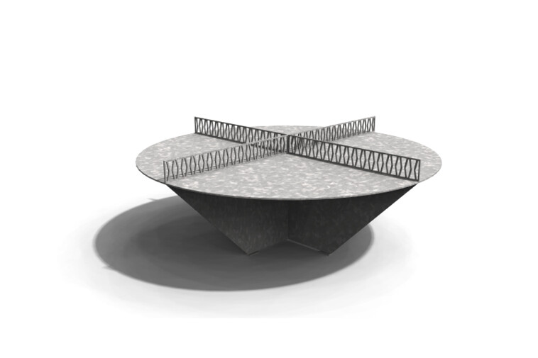 3D rendering af Pingout bordtennisbord - rund varmgalvanisert
