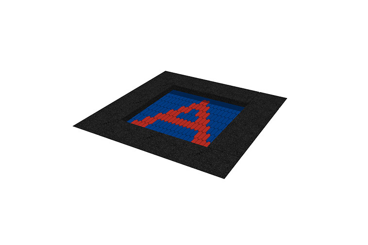 3D rendering af Trampoline - liten m A-bokstavmotiv