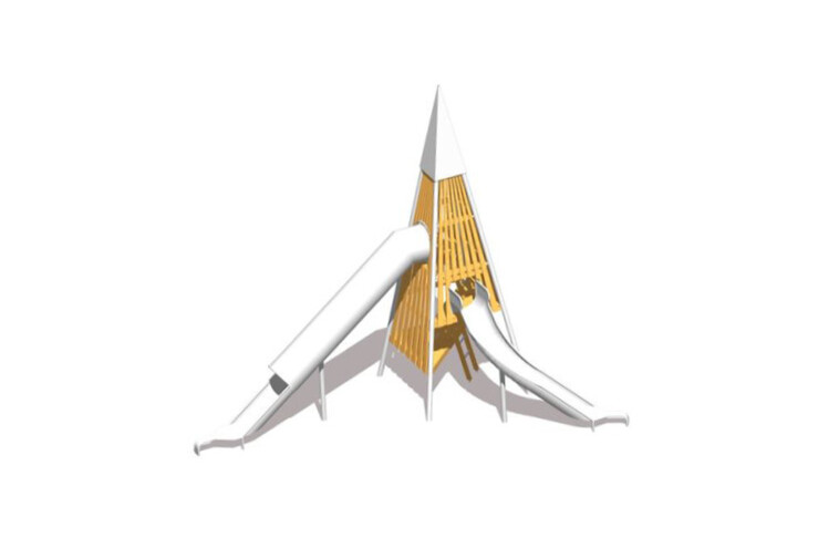 3D rendering af Leketårn - stor pyramide leketårn