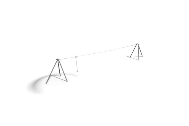 3D rendering af Svevebane - enkel stålben 20m