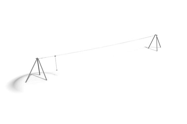 3D rendering af Svevebane - enkel stålben 50m