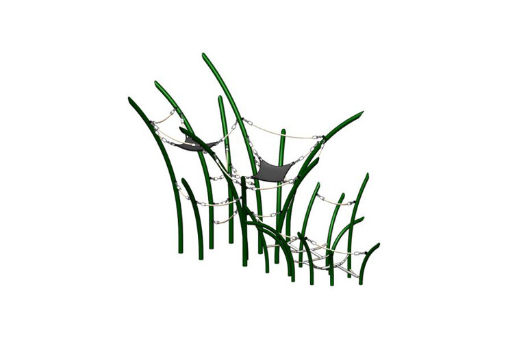 3D rendering af Klatrenett - Grass art 2