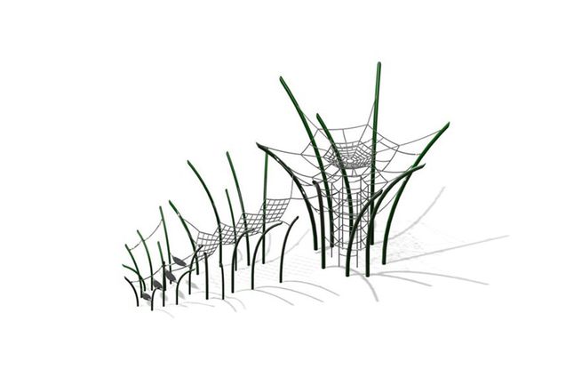 3D rendering af Klatrenett - Grass art 1