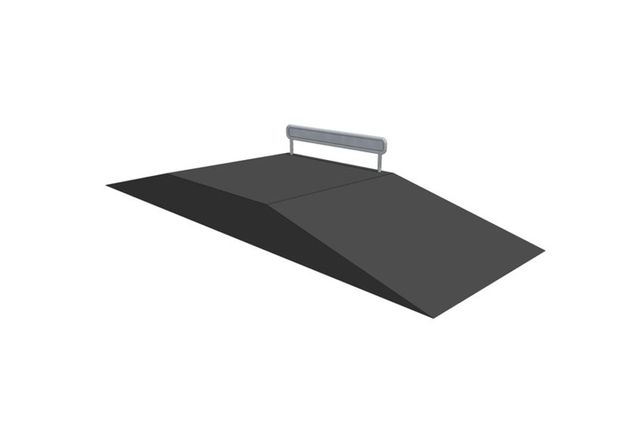 3D rendering af Skaterampe - Funbox with rail 3/1