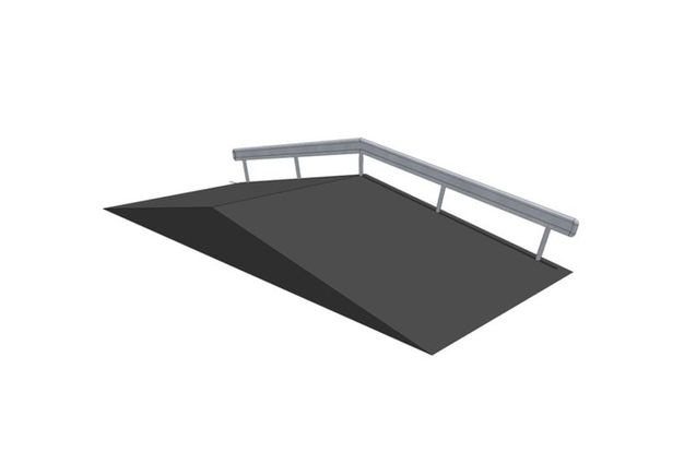 3D rendering af Skaterampe - Funbox with rail