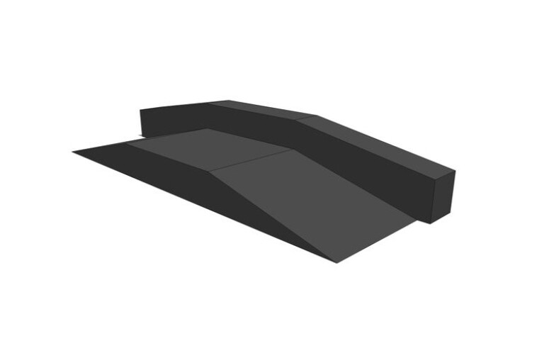 3D rendering af Skaterampe - Funbox with grindbox 3/3