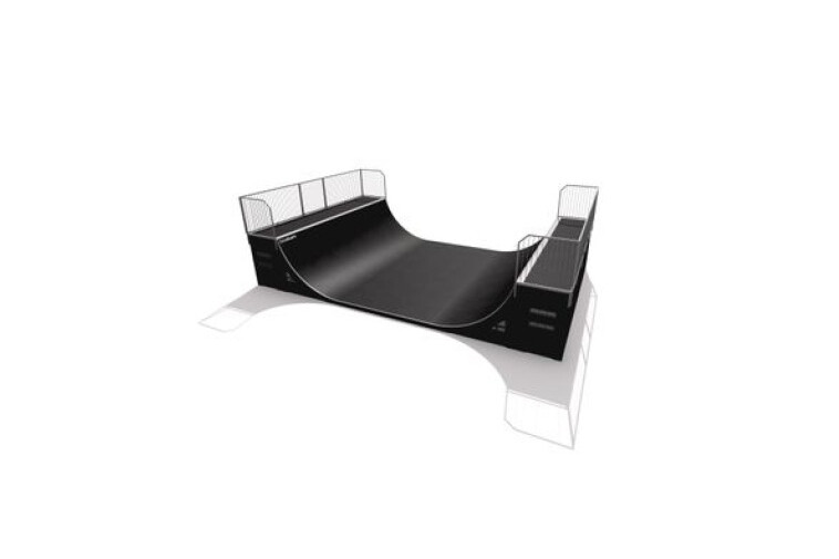 3D rendering af Skaterampe - Miniramp h 180