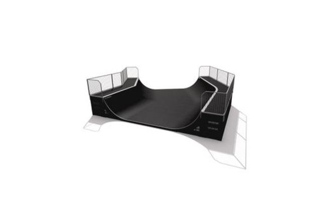 3D rendering af Skaterampe - Miniramp 45deg