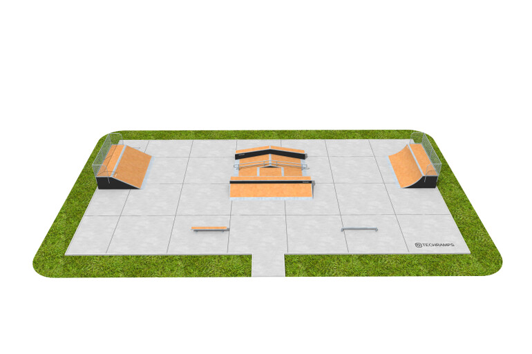 3D rendering af Skatepark - pakke 5