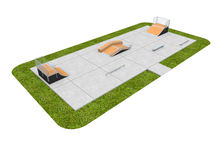 3D rendering af Skatepark - pakke 8