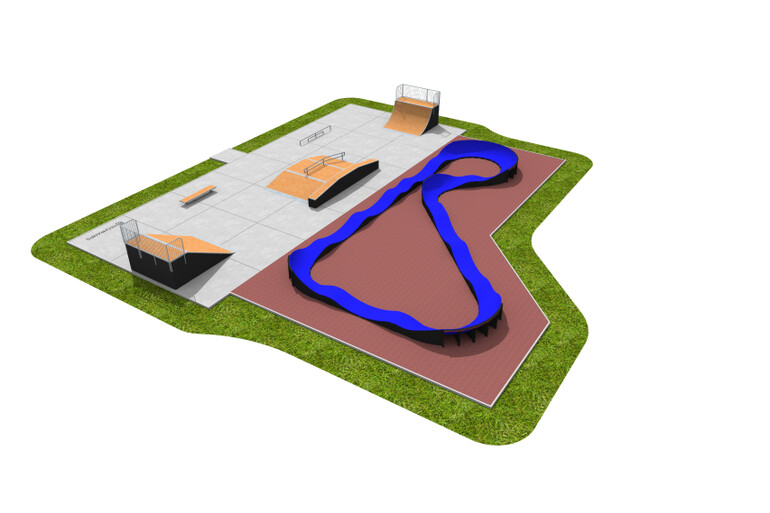 3D rendering af Skatepark - pakke 9