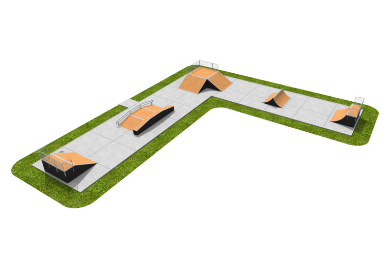 3D rendering af Skatepark - pakke 11