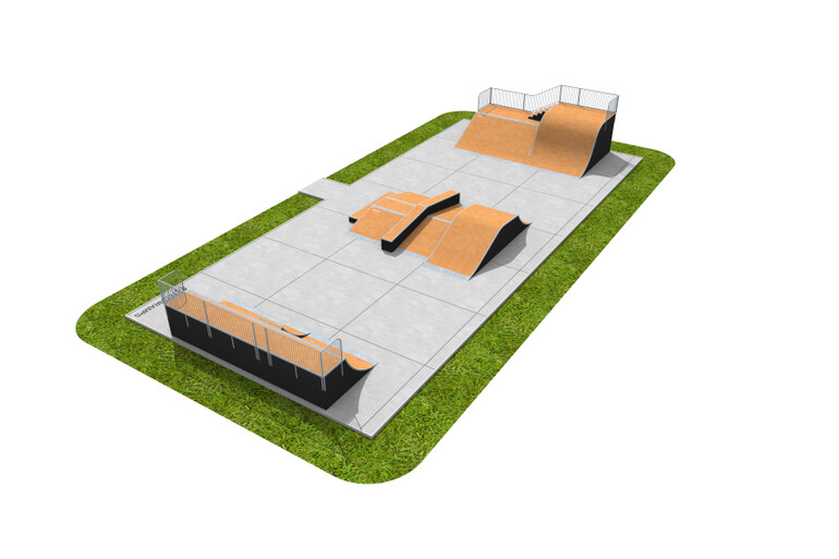 3D rendering af Skatepark - pakke 12