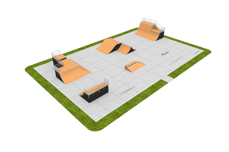 3D rendering af Skatepark - pakke 13