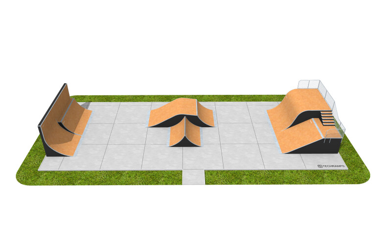 3D rendering af Skatepark - pakke 14