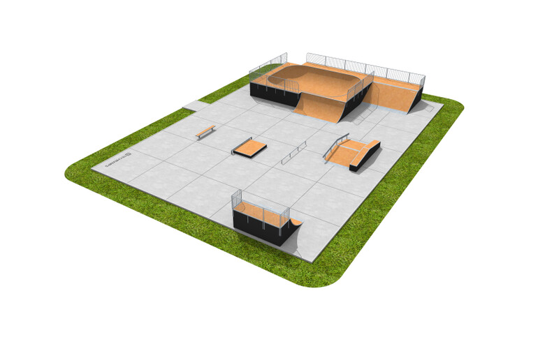 3D rendering af Skatepark - pakke 15
