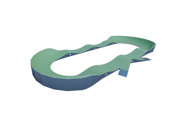 3D rendering af Sykkelbane - pumptrack 1 stål/kompositt