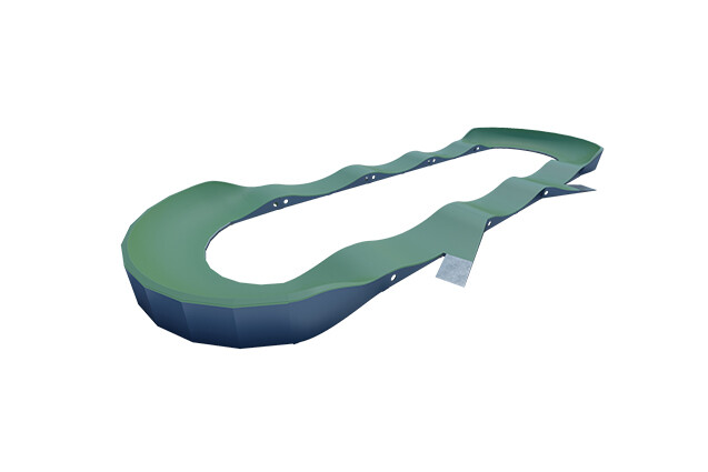 3D rendering af Sykkelbane - pumptrack 2 stål/kompositt