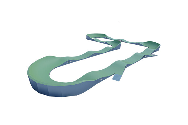 3D rendering af Sykkelbane - pumptrack 3 stål/kompositt