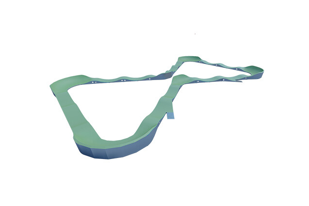 3D rendering af Sykkelbane - pumptrack 4 stål/kompositt