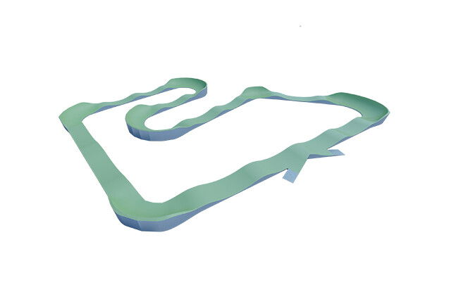 3D rendering af Sykkelbane - pumptrack 5 stål/kompositt