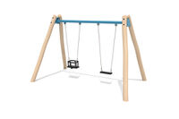 Huske - stativ, klassisk sete, babysete, robinietre og stål
