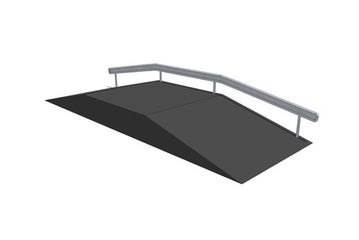 Skaterampe - Funbox with rail 3/3