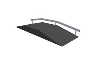 Skaterampe - Funbox with rail 3/3